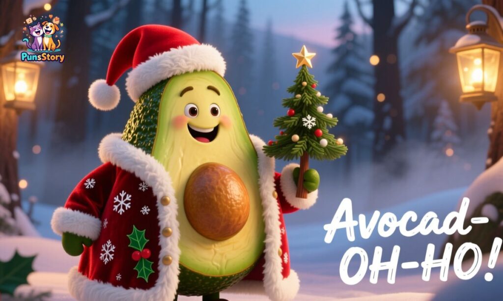 Christmas-Themed Avocado Puns