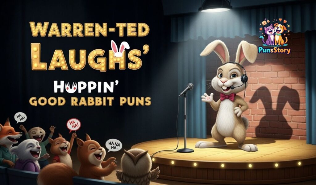Warren-ted Laughs Hoppinβ Good Rabbit Puns